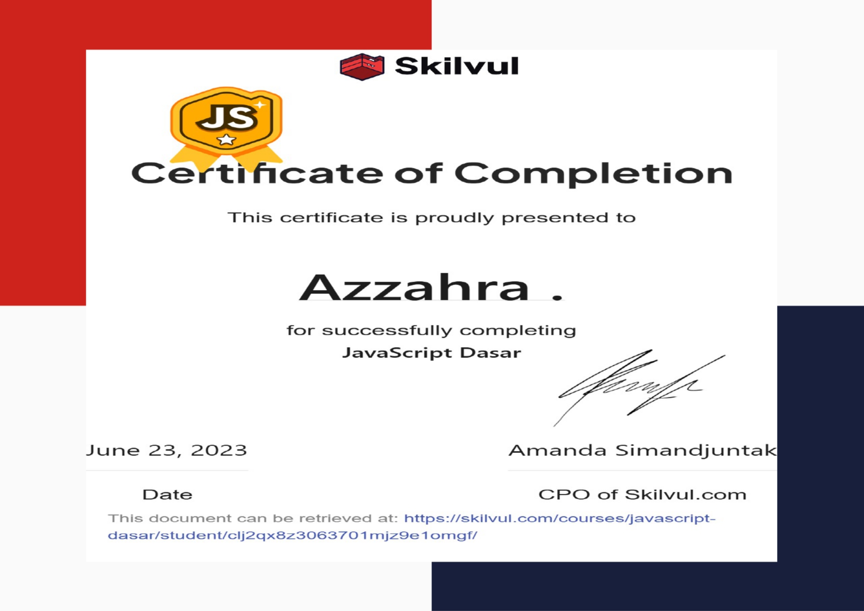 JavaScript Certificate